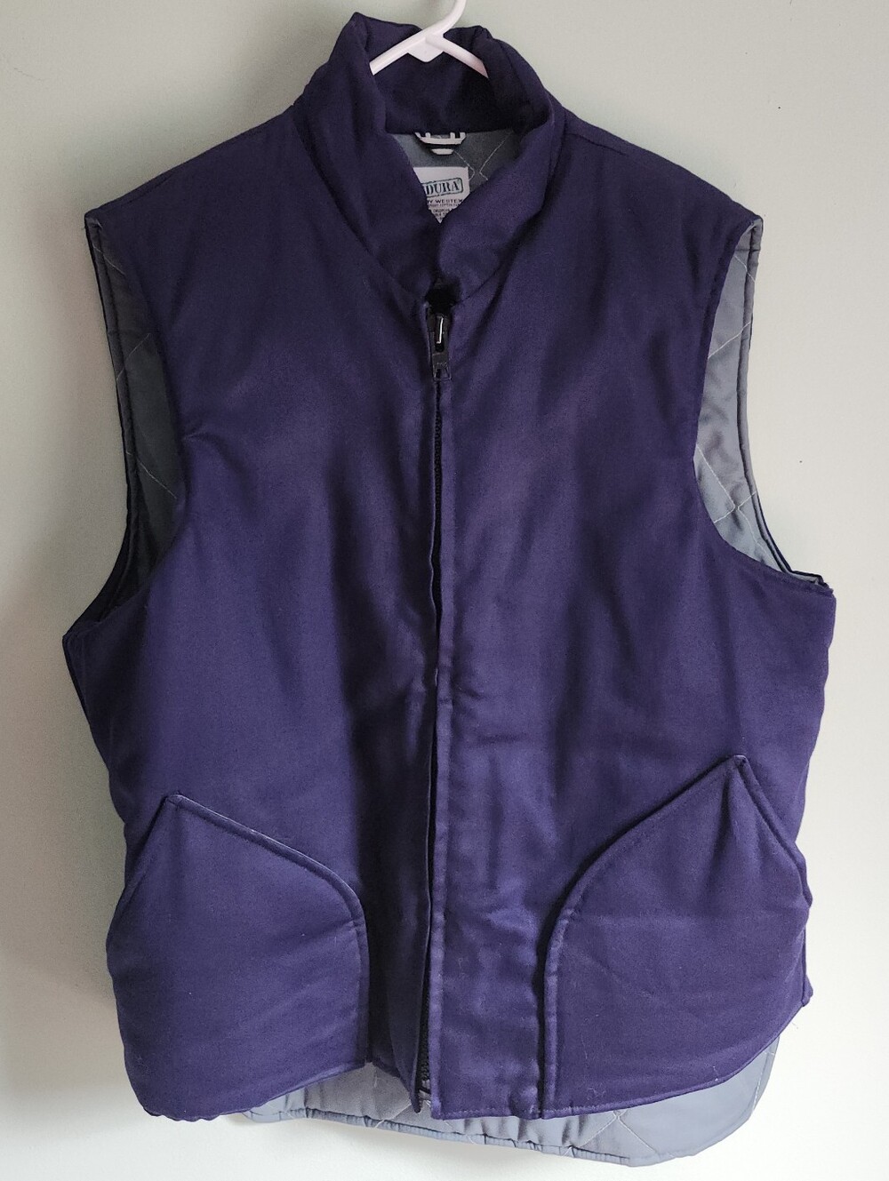Indura Westex Vest Puffy Zip Quilted Lined FR Workwear Purple USA Mens XL *READ*